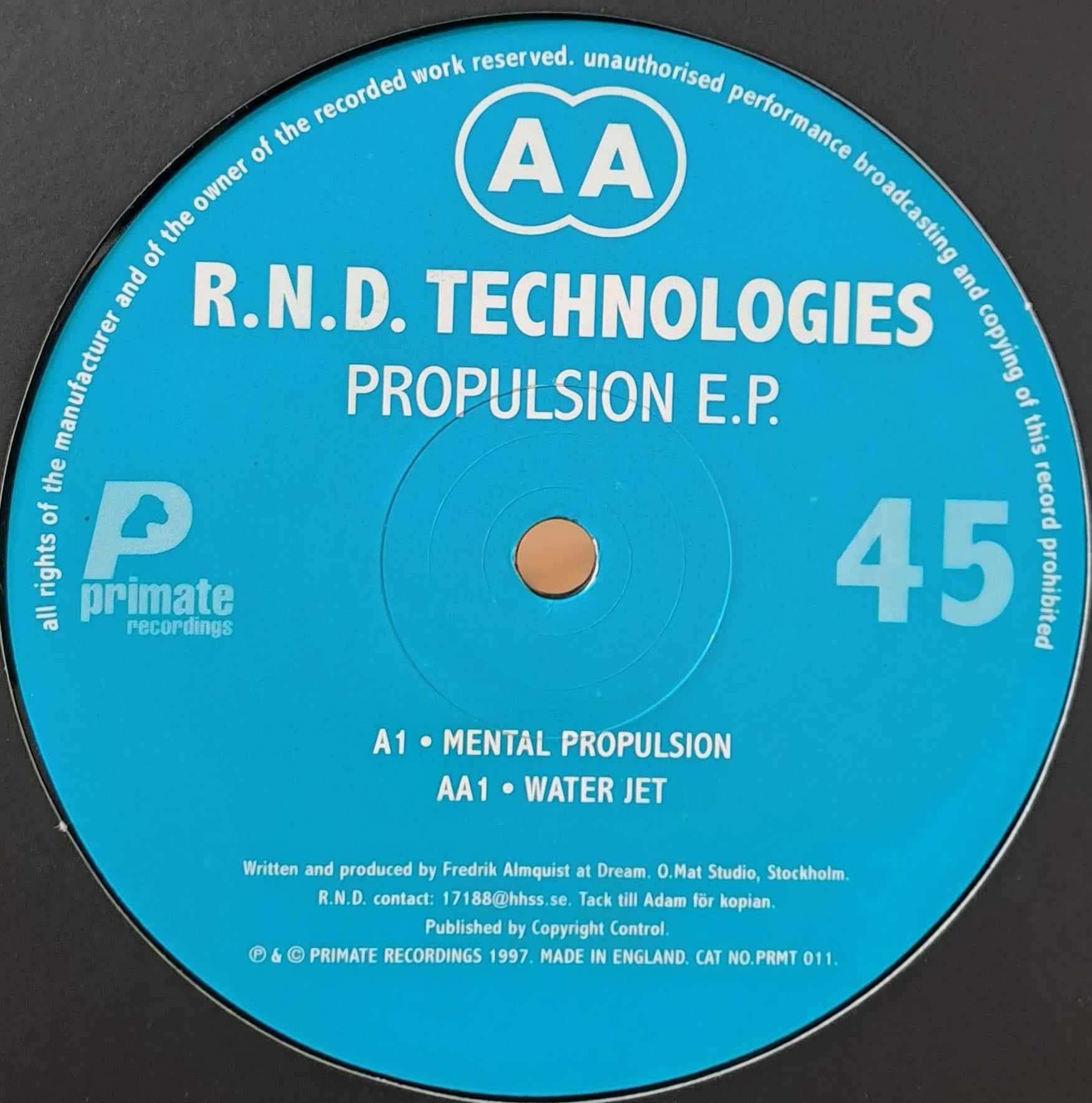 Primate Recordings 011 - vinyle techno